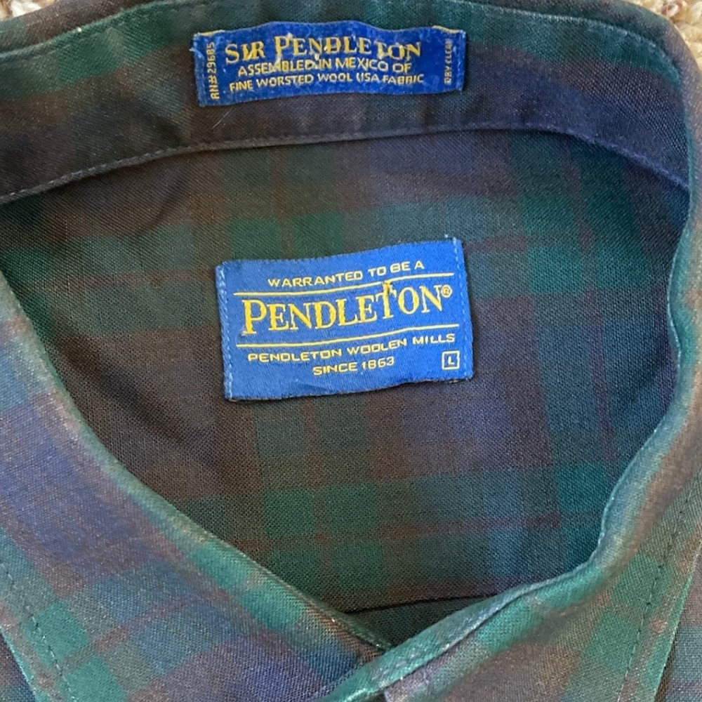 Pendleton Sir Pendleton Mens Large Plaid Button D… - image 4